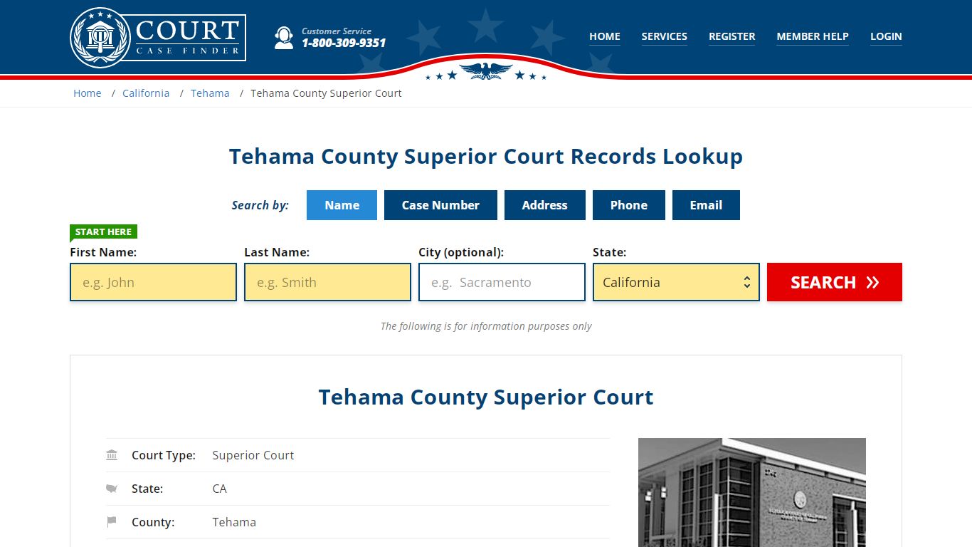 Tehama County Superior Court Records Lookup - CourtCaseFinder.com